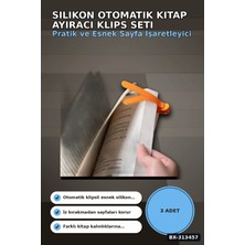 Eco Lounge Silikon Otomatik Kitap Ayıracı 3 Adet Klips Seti - Akıllı Yer Imi Okuma Aksesuarı BX-313457