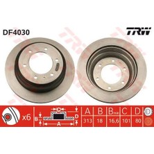 Trw DF4030 Arka Fren Aynası Havalı Frontera A 2.2ı 2.4ı 2.3 Td 2.5 Tds 2.8td 91151563