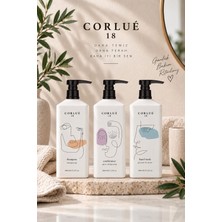 Siyah Kapaklı Corlue 18 Şampuan 360 ml + Saç Kremi 360 ml + El Sabunu 360 ml
