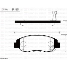 Sangsin SP1231 Ön Balata Accord 2.0 16V. 2.0ı 16V GDB894 45022TR3A00