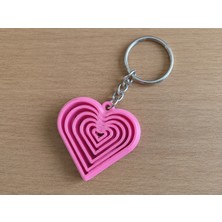 Bezos 3D Baskı Kalp Fidget Anahtarlık - Hareketli Stres Oyuncağı ve Çanta Süsü-Pembe