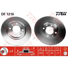Trw DF1216 Ön Fren Aynası 305 82 89 405 92 96 B82 93 1.4 1.4ıe 1.6 1.6ıe 1.7 Td 1.9 Td 266X27X4DL 42