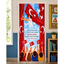 Promisebackdrop2 190X75CM Lastikli Okul Sınıfları Kapı Giydirme, 29 Ekim Cumhuriyet Bayramı, Kumaş Kapı Giydirme, Sınıf Kapısı, Okul Etkinlik Kapı Giydirme