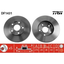 Trw DF1431 Fren Diski Ön Avensis Camry 4351206020