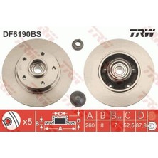 Trw DF6190BS Arka Fren Aynası Rulmanlı Takım Megane Iıı Scenic Iıı BG9268RSC