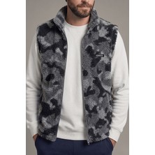 Genius Store Erkek Yelek Içi Şardonlu Sherpa Peluş Yelek Tam Fermuarlı Cepli  Kuzu Outdoor Yelek (ANTRASİT)