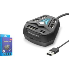 Nodar Hadron A068B USB Combo Hub Kart Okuyucu 8 Port Sıyah