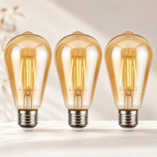 Orbus STA64 LED Filament Ampul 4.8W 540 Lümen E27 Duy Sarı Işık (2700K) 3 Adet