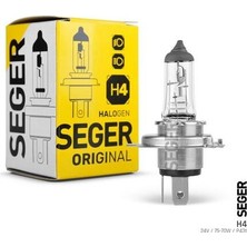 Seger 206549 Ampul H4 24V 75/70W P43T Standart Yenileme 3.500K Standart Işık P43 Tırnaklı