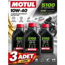 Motul 5100 10W-40 4t Motosiklet Motor Yağı 1 Litre 3 Adet