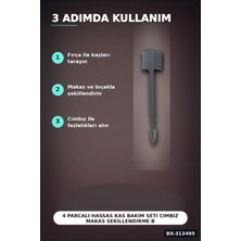 Eco Lounge 4 Parcali Hassas Kas Bakim Seti Cimbiz Makas Sekillendirme Bicagi ve Tarak Fircasi BX-313495