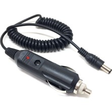 Eco Lounge Spiral Kablolu Sigortalı Oto Çakmak Fişi Adaptörü 5.5x2.5mm Uçlu 2A 1.3m