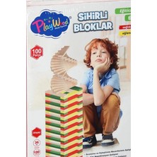 Eco Lounge Ahşap Sihirli Bloklar 100 Parça Eğitici Oyuncak Kutusu - 36 Ay+ Çocuk Gelişim Seti BX-313649