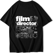 Brz Collection Unisex Oversize Film Director T-Shirt Siyah