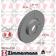 Zimmermann 150.3447.20 Fren Diski Ön 332 mm Bmw E70 F15 E71 F16