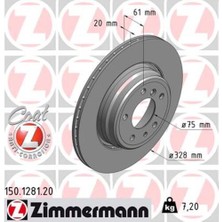Zimmermann 150.1281.20 Fren Diski Arka Bmw E38 94 01 E31 92 96 34211160233