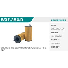 Winkel WXF-354D Yağ Filtresi Cherokee Wrangler Nitro 2.8 Crd Koli 50 Ad. FN1116