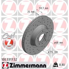 Zimmermann 100.3317.52 Ön Fren Aynası Havalı A6 2.0 Tdı 2.0tfsı 2.4 2.4 Quattro 2.7tdı 2.7tdı Quattr