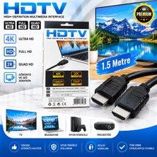 Radem 1.5 Metre HDMI Kablo 4K Ultra Hd Full Hd 1080P 2k Görüntü ve Ses Aktarım Kablosu