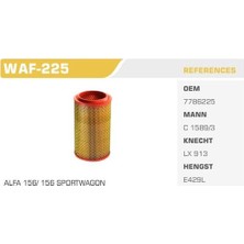 Winkel WAF-225 Hava Filtresi 156 1.6 16V 1.8 16V Koli 20 Ad.