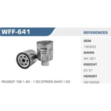 Winkel WFF-641 Mazot Filtresi Punto Ducato Boxer Jumper Passat Transit Accent Era 0709 Accent Admire