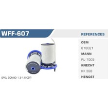 Winkel WFF-607 Mazot Filtresi Doblo 10> Idea Combo 12> 1.3 Jtd 1.6 Jtd Euro5 Koli 50 Ad. 1614111980
