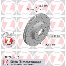 Zimmermann 530.2456.52 Fren Diski Ön Impreza 1992 Legacy I 1989 1994 Legacy Iı 1994 1999 Legacy Iıı