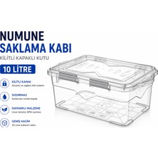 Labolist Numune Saklama Kabı Plastik 10 L - Kilit Kapaklı Kutu