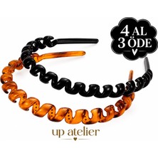 Up Atelier 2'li Burgu Taç Siyah ve Kahverengi 2 Adet