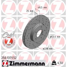 Zimmermann 250.1371.52 Ön Fren Aynası Disk Focus Iıı 11 Focus Iı 04 11 CMA03 07 Volvo C30 06 12 C70