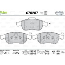Valeo 670207 Ön Fren Balatası 500 Jeep Renegade 14> 77367213