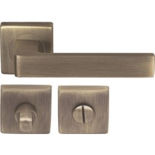 Hafele Kapı Kolu Seti, Häfele Profıt Iı, Paslanmaz Çelik 304, Kare Rozet Wc (Banyo Tipi), Antik Bronz