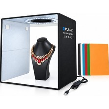 CoverZone 30X30X30 cm Katlanabilir LED Fotoğraf Çekim Çadırı Stüdyo Işık Kutusu, 120 LED Halka Işık, CRI95, USB GÜÇ,%1-100 Parlaklık Ayarı, 6 Renk Arka Fonlu Ürün Fotoğraf Çekim Seti (PU5032B)