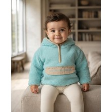 Reycan Turkuaz – Kız Çocuk Mavi Show Your Magic Peluş Sweatshirt Kapüşonlu Kışlık