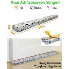 Neler Geldi Neler Kapıaltı Izolasyon Süngeri 2 Adet Birden Kapı Altı Eşik Süngeri Mermer Desenli 88 cm Uzunluk