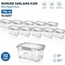 Labolist Numune Saklama Kabı 750 ml - Kilit Kapaklı Kutu 10 Adet