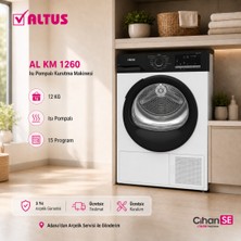 Altus Al Km 1260 12 kg Isı Pompalı Çamaşır Kurutma Makinesi Beyaz