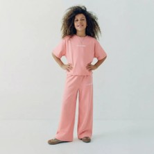 Poala Kids Kız Çocuk Pembe Wide Leg Takım