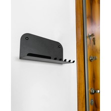 Geniş Raflı Magnet Alanlı Metal Anahtar Askılığı, Duvar Tipi Anahtar Organizer | 30X15 cm Siyah KAF1373 | Enova Art