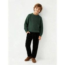 Poala Kids Unisex Çocuk Siyah Kadife Pantolon