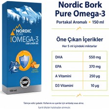 Bezos Nordic Bork Pure Omega-3 Portakal Aromalı Sıvı Takviye 150 ml
