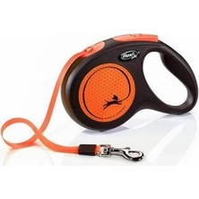 Cotton Soft New Neon Otomatik Şerit Köpek Gezdirme Tasması Medium 5 mt Turuncu