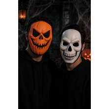 Patladı Gitti Halloween Cadılar Bayramı Balkabağı-Kurukafa Maske 2li Set