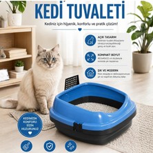 Yıldızhane Kedi Kumu Kabı Kum Sıçrama Emniyetli Izgaralı Kürek Hediyeli