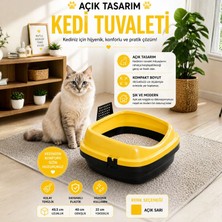 Kedi Kumluğu Kum Sıçrama Emniyetli Kürek Hediyeli Kedi Tuvalet Kabı