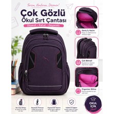 KRUXON Çok Gözlü Geniş Hacimli Ergonomik Okul Sırt Çantası 810