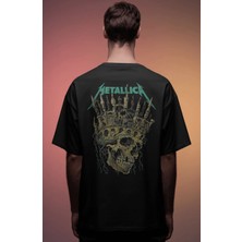 Sevbano Metallica Rock Metal Müzik Grubu Baskılı Unisex Oversize Premium Tişört