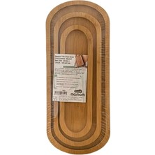 Bezos Bambu Uzun Oval 3'li Sunum Tepsisi