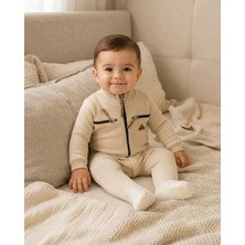 Nehad Bebe Bej – Erkek Bebek Cep Fermuarlı Kışlık Kahverengi Tulum – Kahverengi