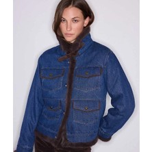 İpekyol Suni Kürklü Denim Mont IW6260012407629